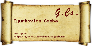 Gyurkovits Csaba névjegykártya